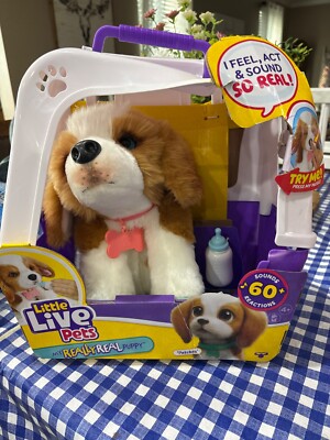 NEW! Little Live Pets PATCHES THE BEAGLE My Really Real Puppy Dog & Carrier read