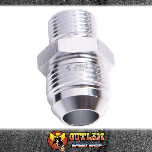 Aeroflow Metric to Male Flare Adapter M16 x 1.5mm to -6AN - Silver - AF733-06S