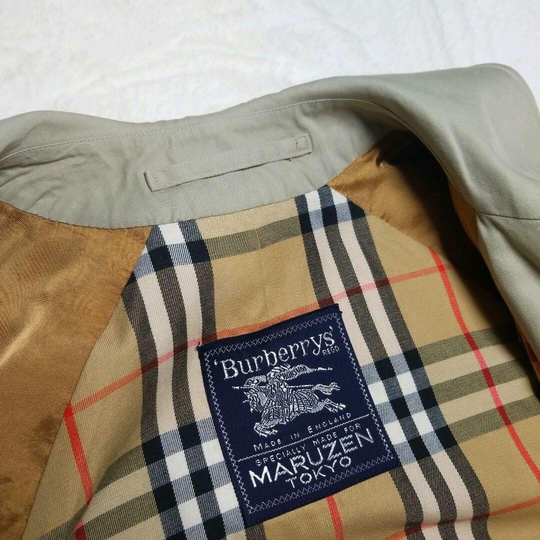 Burberrys Women's Cotton Stand Fall Collar Coat Khaki Size