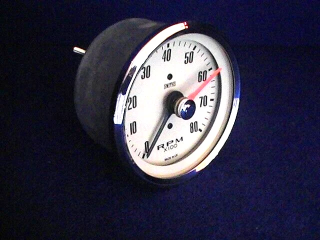 CLASSIC MINI SMITHS 80mm TACHOMETER GAUGE 12V 0-8000rpm MAGNOLIA FACED - Image 2 of 4