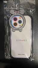 Funda de Lujo Bling Diamond Minnie Ear para iPhone 13 Pro 6.1