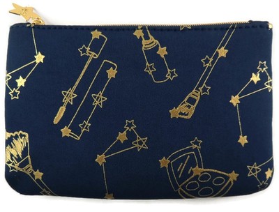 NEW Ipsy November 2016 Rock Starlet Blue and Gold Astrology Glam Bag Makeup Bag