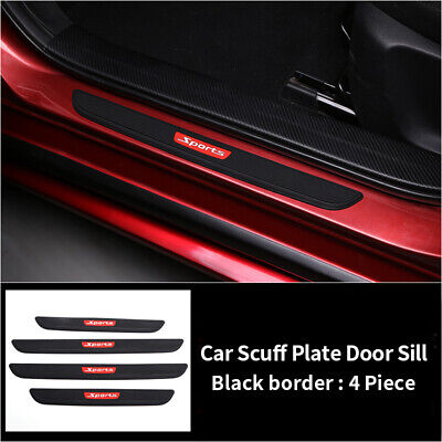 Rubber Car Door Scuff Sill Cover Panel Step Protector 4PCS For SUV Racing Pickup