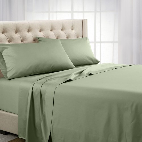 Cal-King Size Bed Sheet Set-22" Super Deep Pocket 600TC Solid 100% Cotton Sheet - Picture 13 of 15