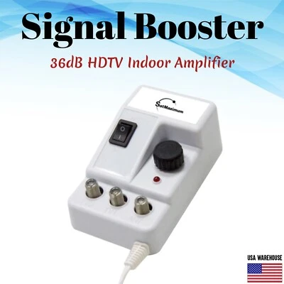 ELECTRO-STORE4U 36dB HDTV Antenna Amplifier Signal Booster Channel Boost Range Extender Indoor