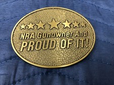 NRA Gunowner and Proud of It Belt Buckle USA