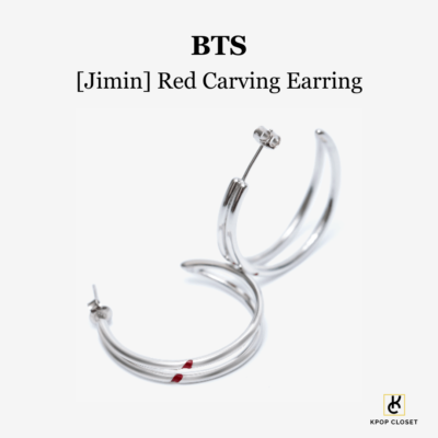 BTS Jimin RED CARVING EARRING [ARTIST - MADE COLLECTION] 925