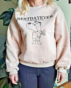 drop shoulder slogan embroidery sweatshirt shein