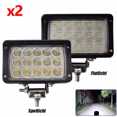 2X LED Arbeitsscheinwerfer KFZ 45W 12V/24V Auto Flutlicht Traktor Scheinwerfer