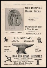 1899 Old Dominion Iron & Nail Works Richmond Virginia PHoto Horse Shoes Print Ad