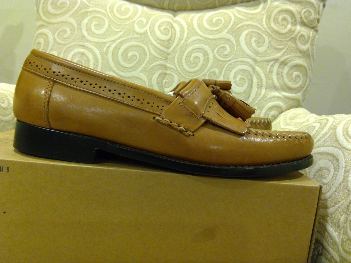 G.H. BASS & Co. Jeremy Tassel Brogue Leather Loafers Tan Size Mens 13D EUC 1820 G.H BasS Mens Jeremy Leather Tassel Loafers #1820 TAN Mens  main image 3