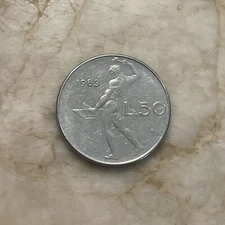 1983 Italy L50 Coin Lira Lire (tk350)