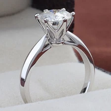 2.00 Ct Round Cut White Treated Diamond Engagement Ring 925 Sterling Silver