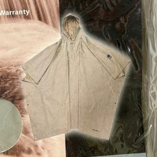 Eddie Bauer Waterproof Hooded Rain Poncho Thick PVC Seamed Gray Outdoor Gear NIP