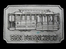 NA07163 VINTAGE 1975 SAN FRANCISCO CABLE CAR SOUVENIR BELT BUCKLE
