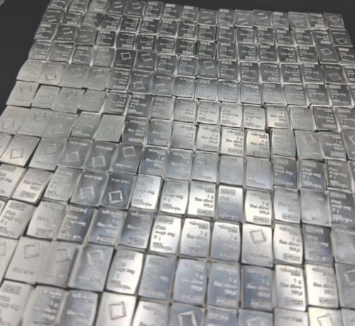 Lot of 10 - 1 Gram Valcambi Suisse Silver Bars .999 Fine Pure Bullion 1g Each