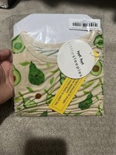 Little sleepies Avocado Toast Two-Piece Pajama Set 7/8 New