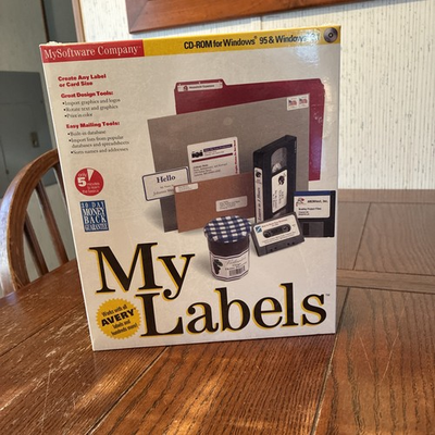 #ad MySoftware Company My Labels CD Rom For Windows 95 And 3.1 SEALED $24.95