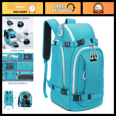 50L Waterproof Ski Boot Travel Backpack, Padded Bag for Skis & Snowboard Accesso