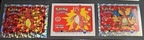 CHARMANDER X CHARMELEON X CHARIZARD - WHOS THAT POKEMON VINTAGE 1997 HOLO CARD