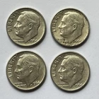 4 ROOSEVELT SILVER DIMES 90% SILVER DISCONTINUED USA AMERICAN MINT COPPER BANDS