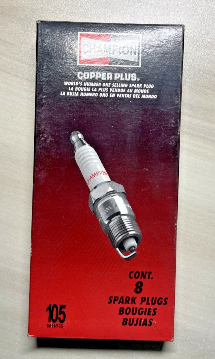Set of 8 NOS Champion Spark Plugs # 105 RN16YC5 Made in USA
