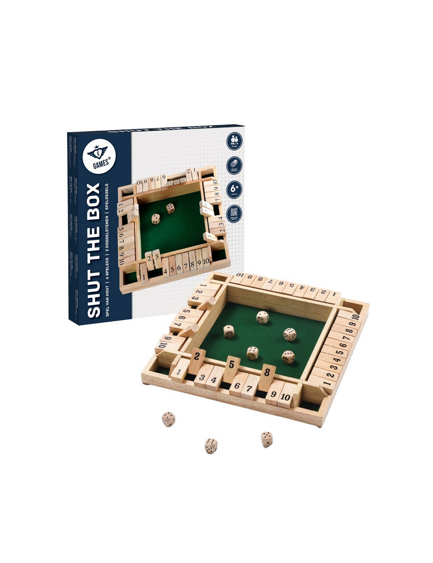 Shut The Box 4 joueurs jeu de societe en bois pour soiree en famille