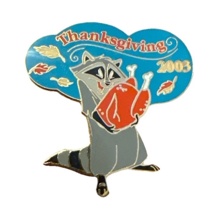 Disney Pocahontas Thanksgiving 2003 – Meeko Raccoon – Rare Holiday Pin