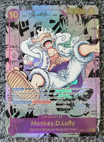ART CARD ~ One Piece LUFFY GEAR 5 Manga Alt Art Textured ENGLISH ~ Zoro Nami