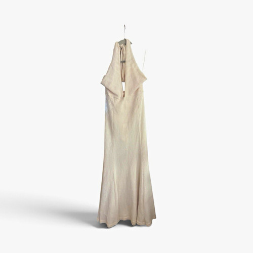 SHEIN Beige Jumpsuit Solid Halter Neck Sleeveless One-Piece Size M