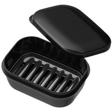 Leakproof Soap Dish with Lid Draining Layer, Shatterproof Travel Bar Soap