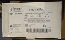 New Ellman Electrosurgical Neutral Pad Box 25 Large Pads w/Cord IEC-NPD