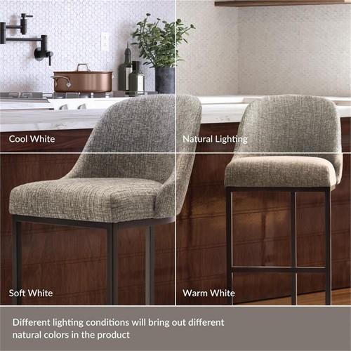 Leick Favorite Finds Barrel Back Metal Counter Stool Set in Gray/Espresso - Picture 7 of 23