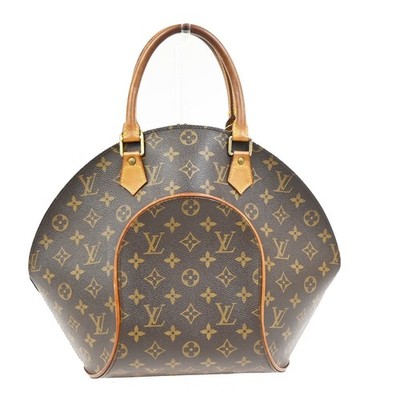 LOUIS VUITTON LV Logo Ellipse MM Hand Bag Monogram Leather Brown M51126 70KD712