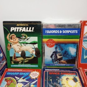 Lot Of 16 Intellivision Games With Boxes (Some Have Manuals & Overlays)