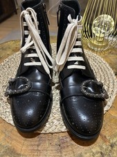 Gucci Stivali Uomo in Pelle con Ricamo Ape - Nuovi