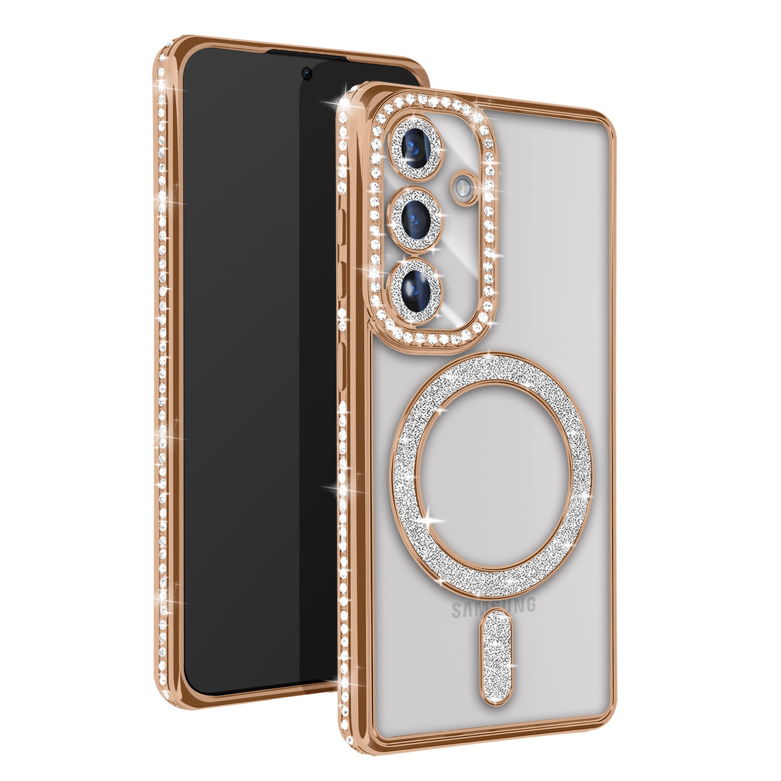 Coque diamant pour Galaxy S24 antichoc à strass contre les rayures