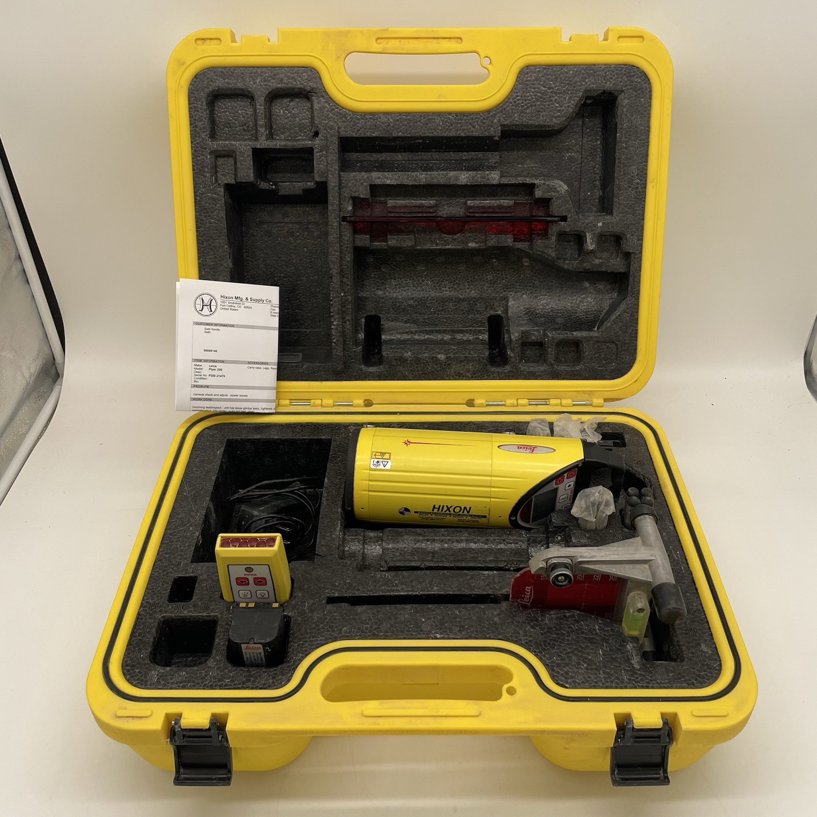 Leica Piper 200 Pipe Laser Kit Alignmaster Calibrated Red Beam W/ Case Tested