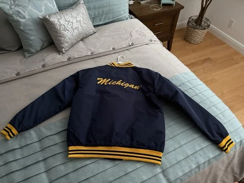 New NIL 2026 Mens Michigan Navy Championship Basketball Bomber Jacket  Size XL image 6
