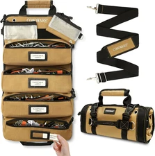 Roll up Tool Bag, 600D Oxford PVC Coated Tool Organizer with 11 Pouches, 5 Exter