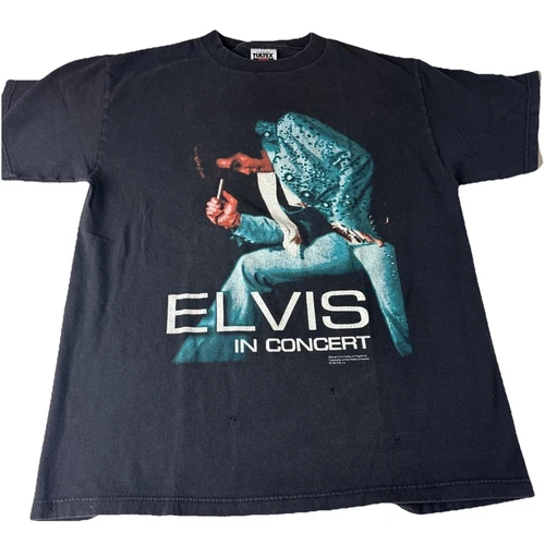 Tultex Vtg 1996 Elvis Has Left The Building Elvis In Concert 1990s vintage concert t-shirt, vintage, single stitch, B+ condition