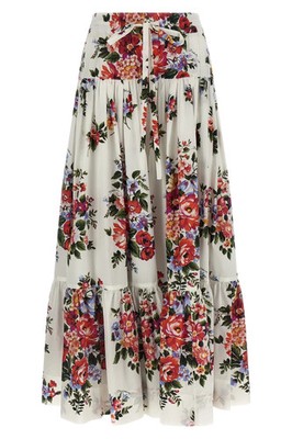 DOLCE&GABBANA Mazzo di Fiori Flower White Skirt New & Authentic