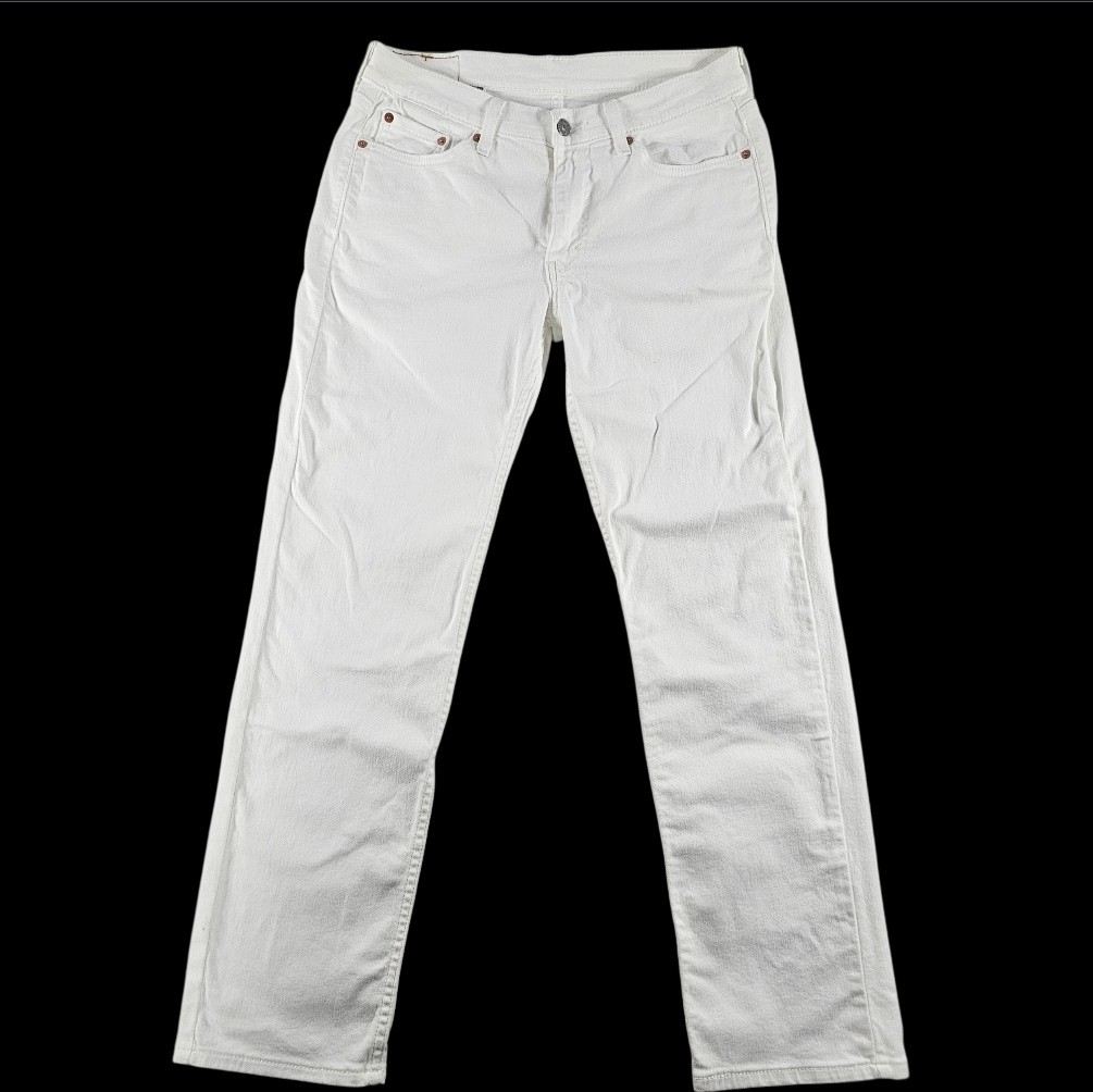 514 Levi's Mens Jeans Cotton White Size 30x30 Zip Solid Straight Leg Denim READ⬇