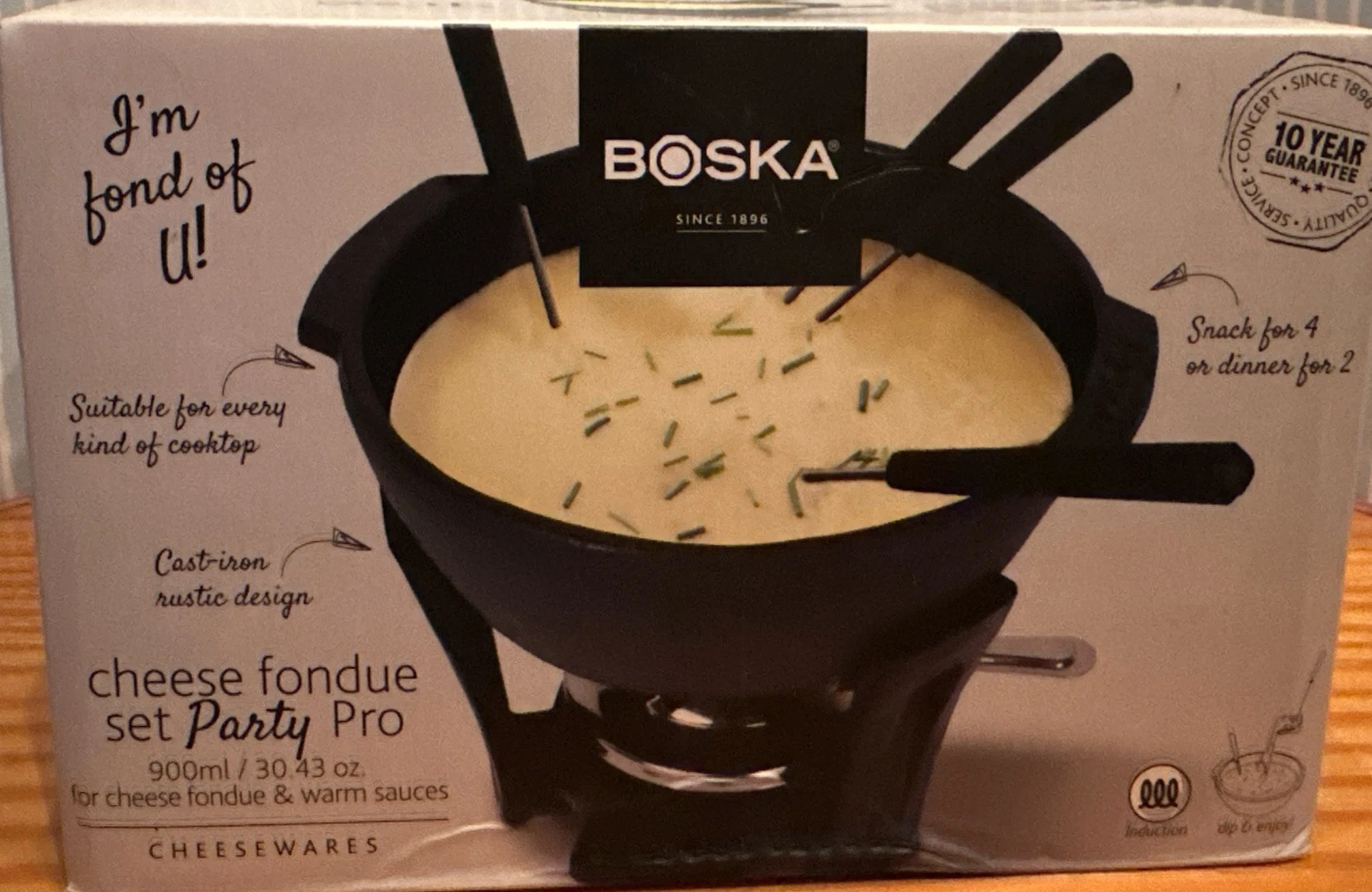 BOSKA, Cheese Fondue Set Party Pro, Cast Iron Black Pot, 30.43 Oz, NEW
Opens in a new window or tab