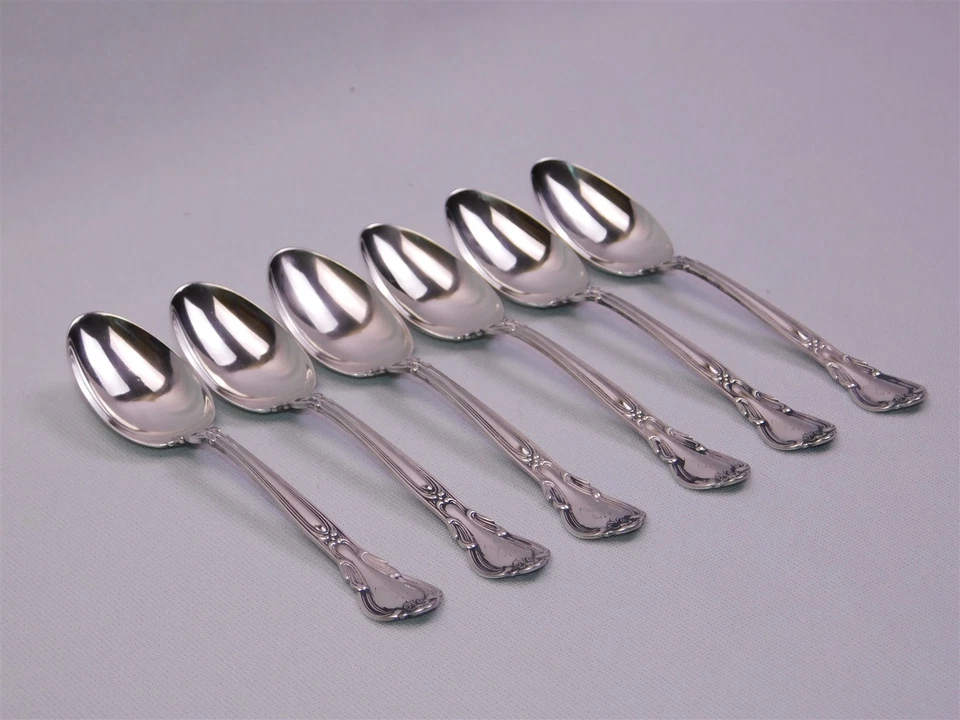 6 cucharas antiguas Gorham de plata esterlina con monograma R cinco en punto 95 g Foto 2 de 4