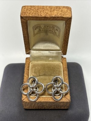 Echte Tiffany & Co Elsa Peretti Sterlingsilber Quadrifoglio Kleeblatt Clip Ohrringe