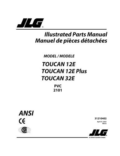 JLG Toucan Vertical Lifts OWNERS PARTS SERVICE Manuals Schematics - MANY MODELS - Picture 146 of 247