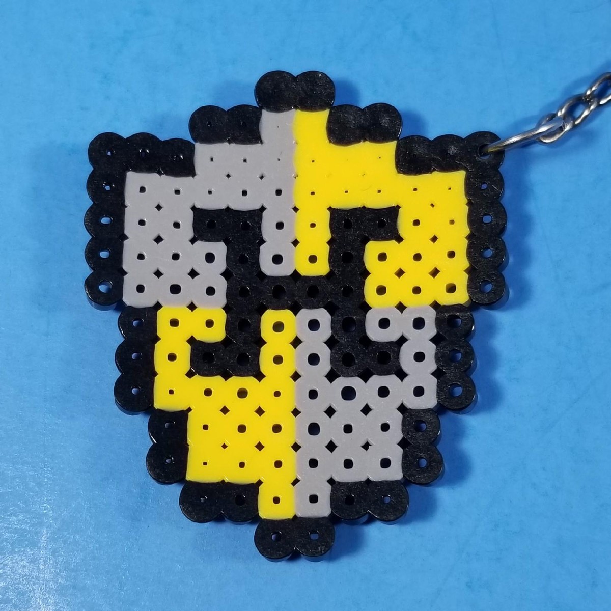 Harry Potter HUFFLEPUFF Keychain Shield Crest Key Ring Handmade Perler Beads