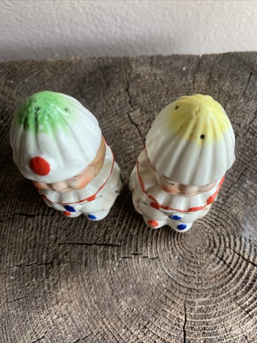 Vintage Japan Cone Hat Clown Salt and Pepper Shaker Set Polka Dot Squatting - Picture 2 of 7