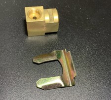 1937-70 Gm Rear Brake Flex Line Hose 38-24 Brass Tee With Slot Retaining Clip 1937-70 Gm Rear Brake Flex Line Hose 38-24 Brass Tee With Slot Retaining Clip